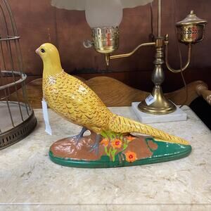 Vintage Ceramic Pheasant Figurine, Hand-Painted Mid-Century Home Decor